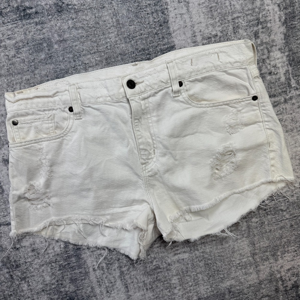 Ralph Lauren Denim Supply Short Womens 30 White Boyfriend Cut Off Mini Booty Y2K